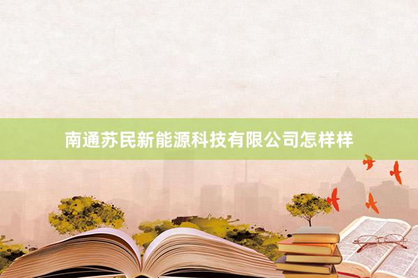 南通苏民新能源科技有限公司怎样样